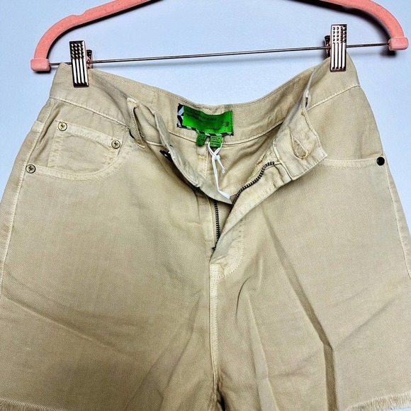 Free People X Sandrine Rose NWT Harem Mid Rise Raw Hem Shorts Sunflower Size 24 - Picture 7 of 11